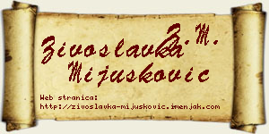Živoslavka Mijušković vizit kartica